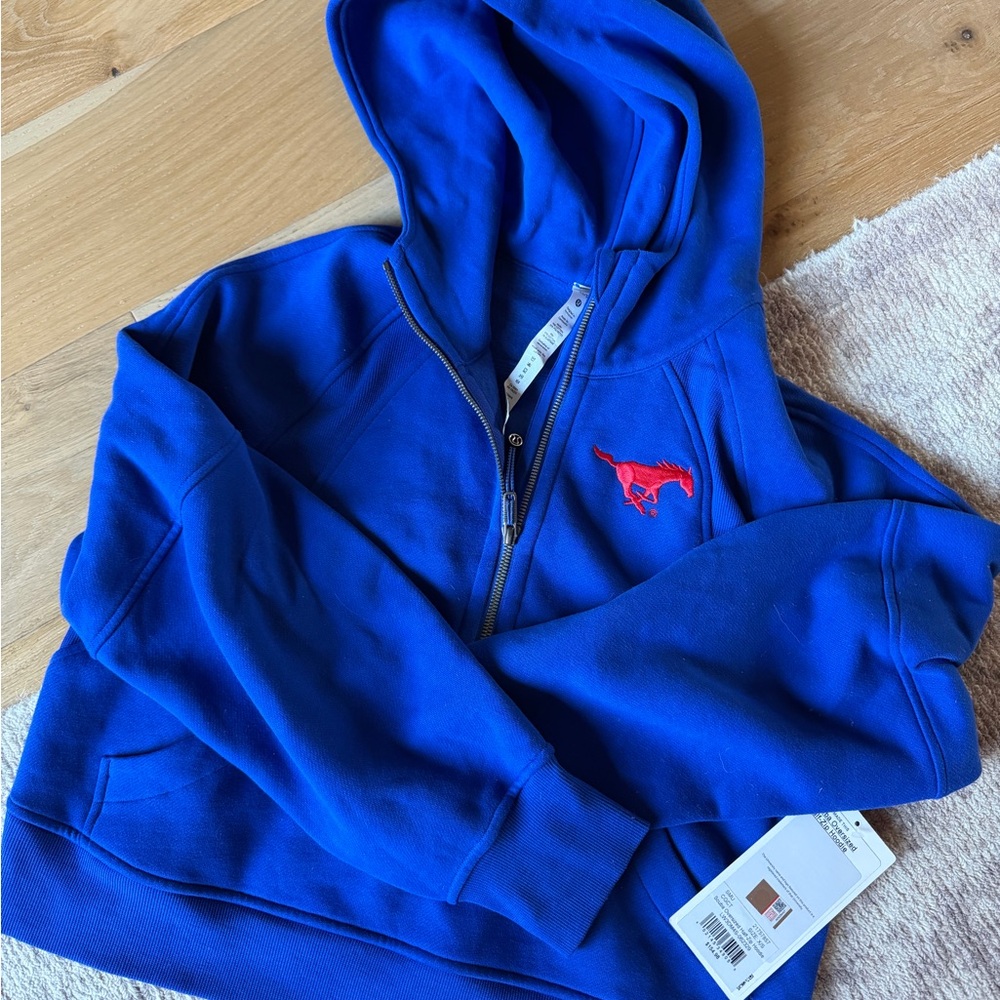 lululemon athletica SMU university Blue Hoodie with Red Logo